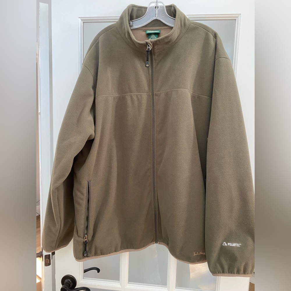L.L. Bean Men's Olive green Fleece Jacket Polartec/The Weather Chanel Size XXXL